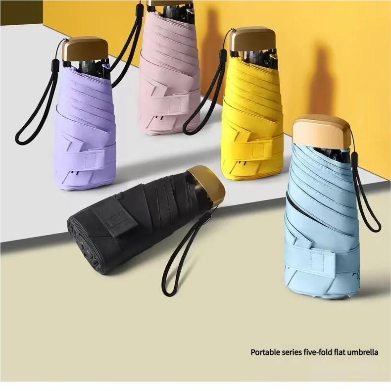 Mini Taschenschirm UV-Schutz faltbar Vinyl Regenschirm Sonnenschirm Kapsel