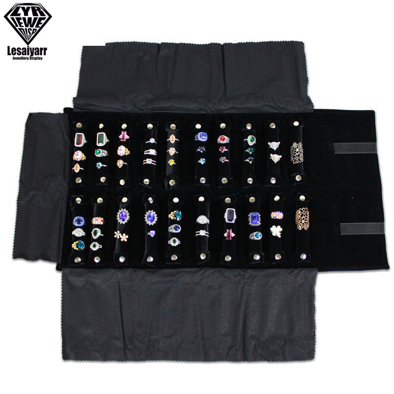 Faltbarer Schmuck Organizer aus Samt mit Reißverschluss für Reisen