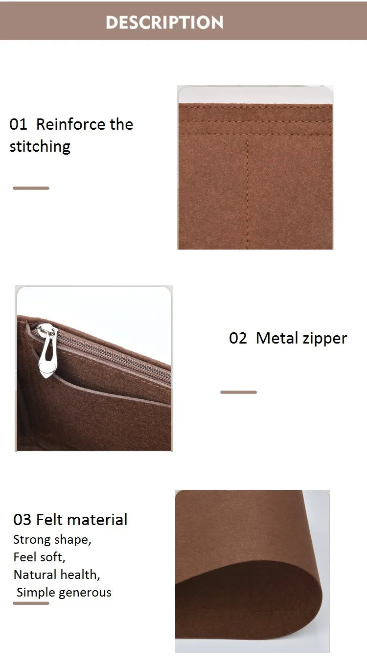 Praktischer Organizer Einsatz aus Filz für Taschen