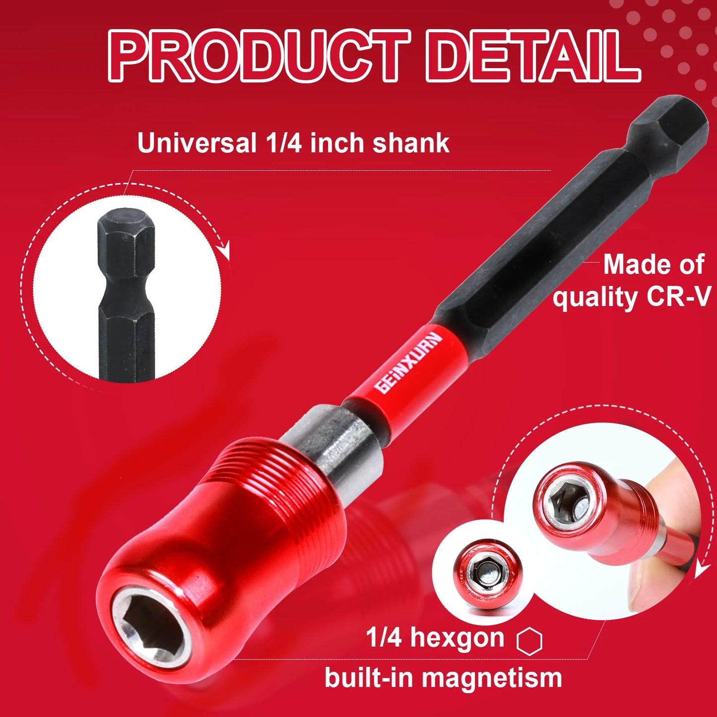4 Zoll Magnet Bithalter Set für Schlagschrauber - Schnellwechsel Bits