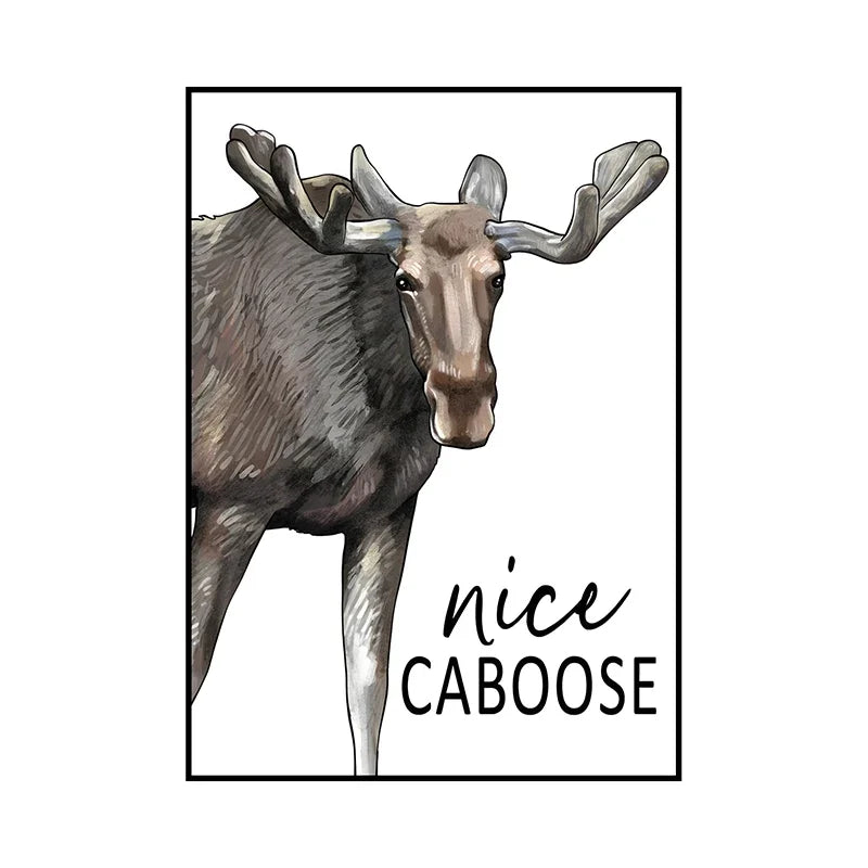 Lustige Tier Wandkunst auf Leinwand für moderne Badezimmer Dekoration