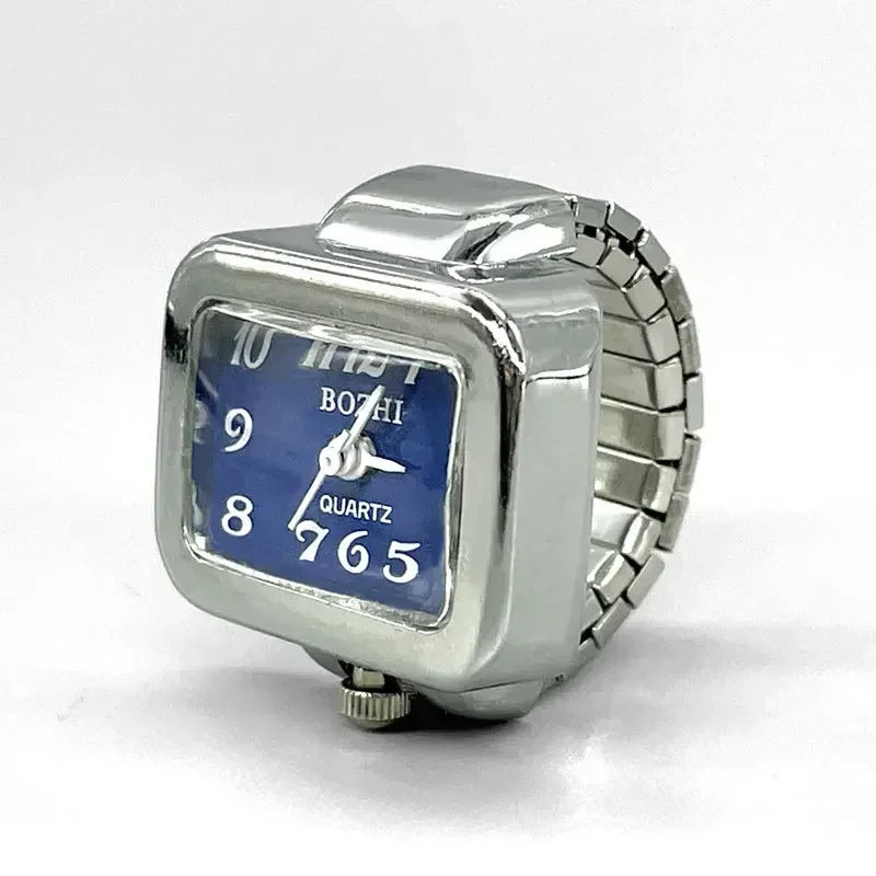 Mini Fingeruhr mit elastischem Band – Vintage Design für Damen - Herren