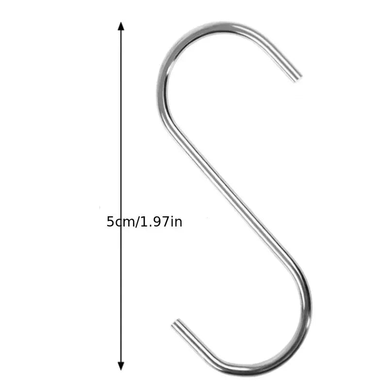 10 Edelstahl S-Haken 5-11cm Multifunktional für Küche Bad Kleidung