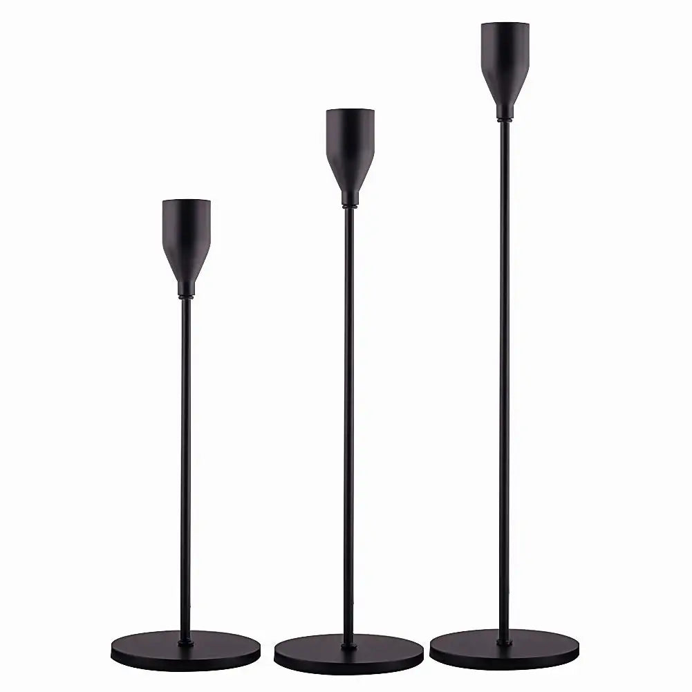Metall Kerzenhalter passend für Stockkerzen - 3 Teile