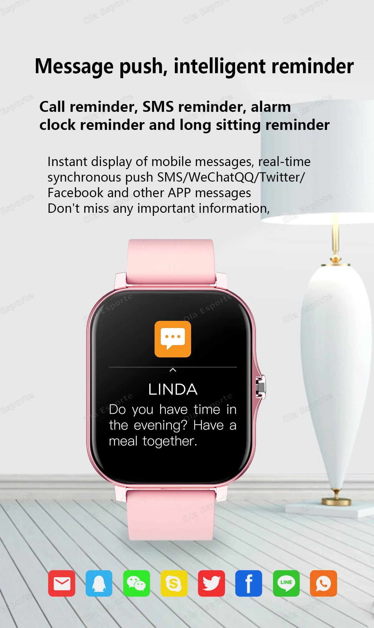 Vielseitige Smartwatch mit HD Touch Display und Fitnessfunktionen