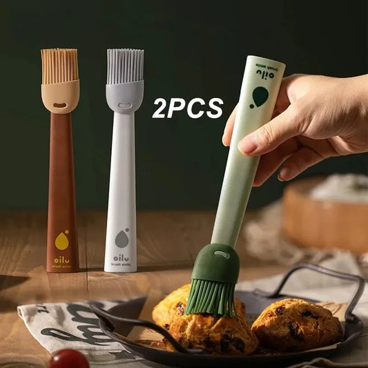 2er-Set hitzebeständige Silikon Öl Pinsel für Grill, Backen - Kochen