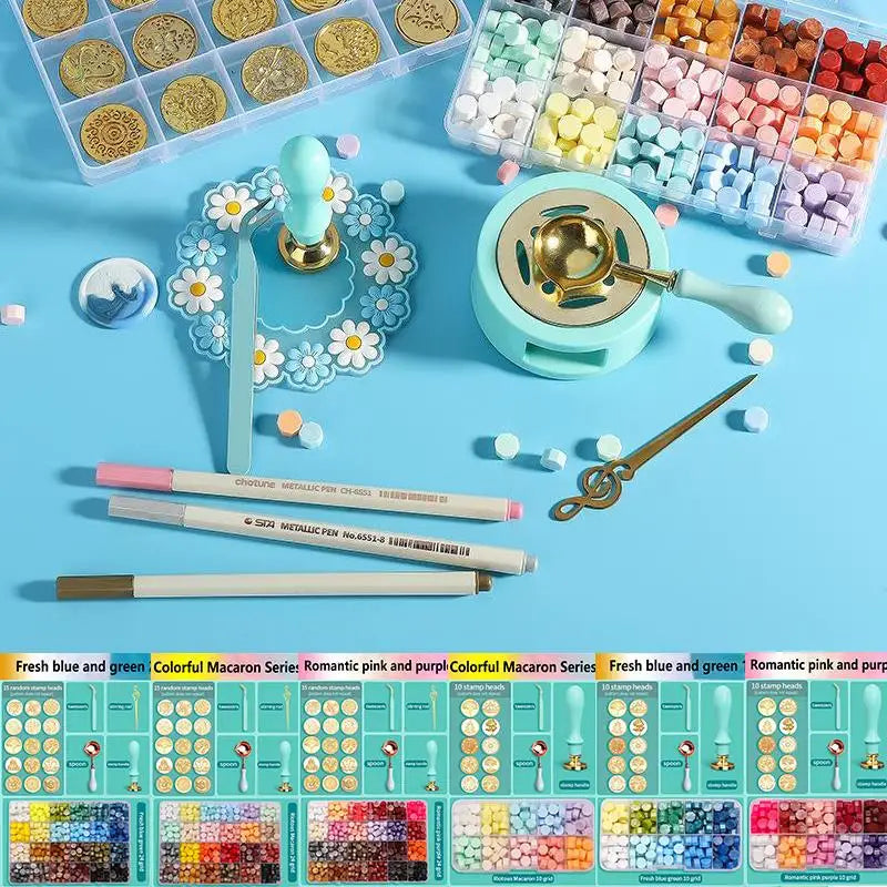 Vielseitiges Wachssiegel Stempelset aus Metall für kreative Dekoration