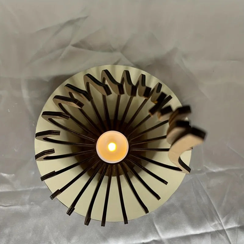 Handgefertigtes 3-teiliges Kerzenhalter-Set aus Holz-Yabubest - Home & More