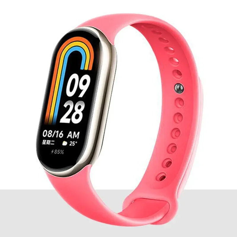 Atmungsaktives Silikon-Sportarmband kompatibel mit Mi Band 8 NFC