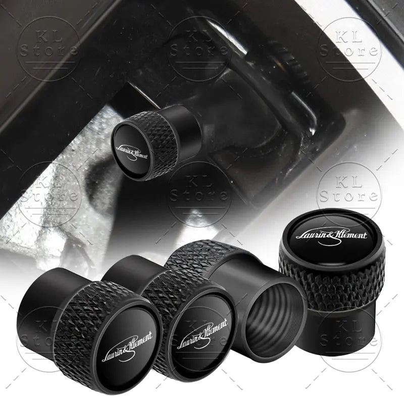 4er Set Rad Reifen Ventilkappen Air Stem Caps mit Staubschutz und Logo