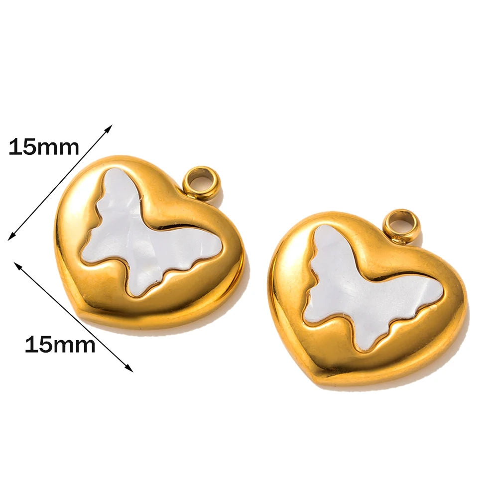 5er Set Edelstahl Charms Gold für Schmuckherstellung DIY Zubehör
