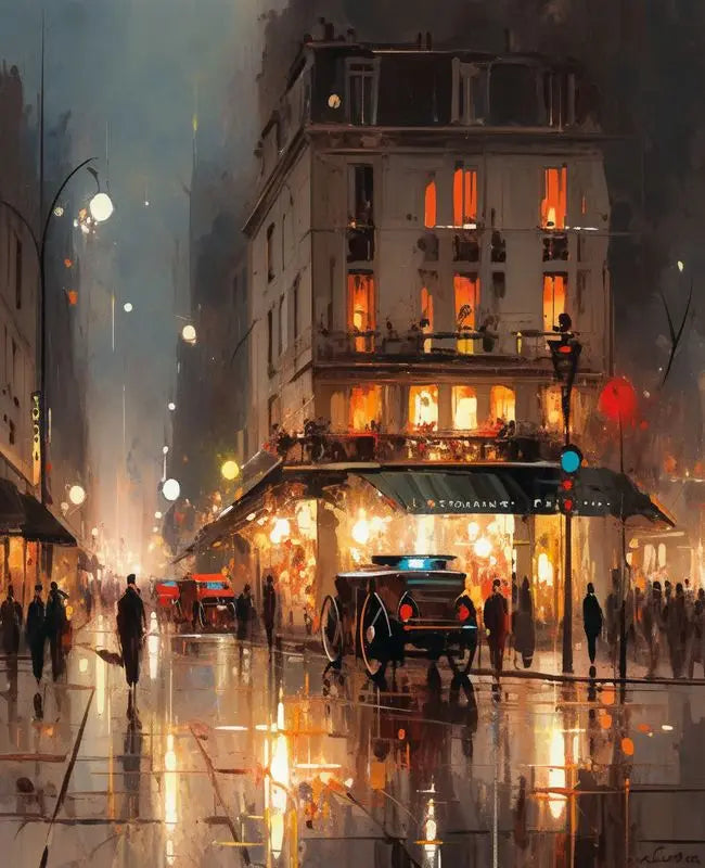 DIY Malen Nach Zahlen Stadtbild Leinwand Acrylfarben Set für Raumdekoration