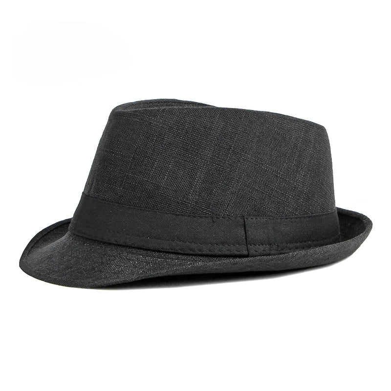 Stylischer Herren Sommerhut – Leichtes Leinen, Retro Jazz Stil - UV-Schutz