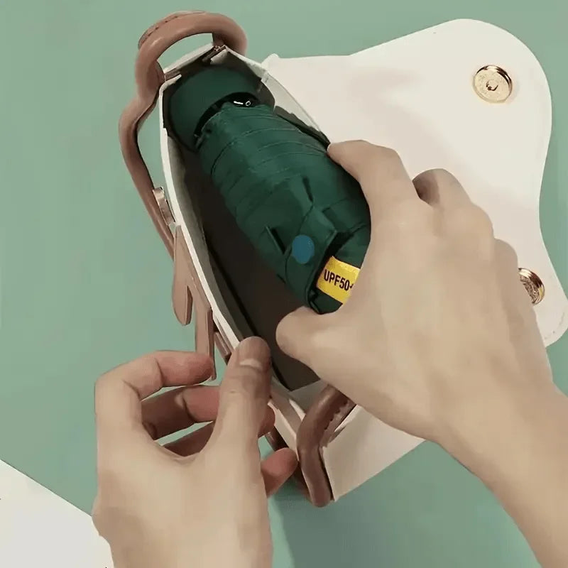 Ultraleichter kompakter Reise Regenschirm mit UV Schutz 5 Fach