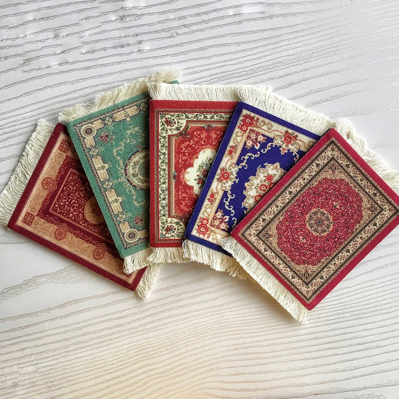 Vintage Teppich Untersetzer Rutschfest für Tische, Gläser, Büro - Esstisch