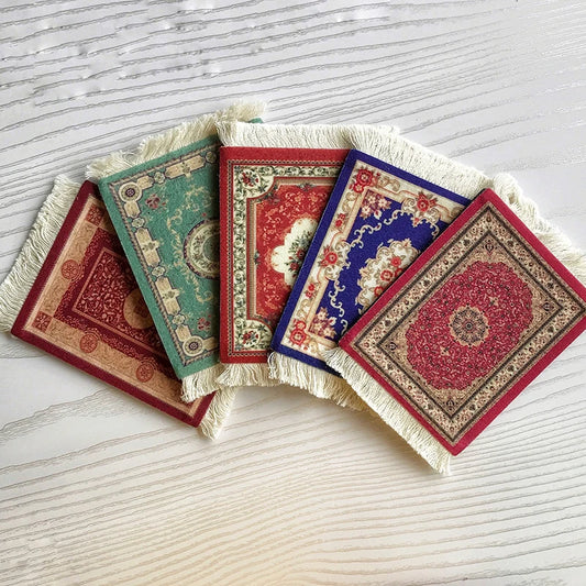 Vintage Teppich Untersetzer Rutschfest für Tische, Gläser, Büro - Esstisch
