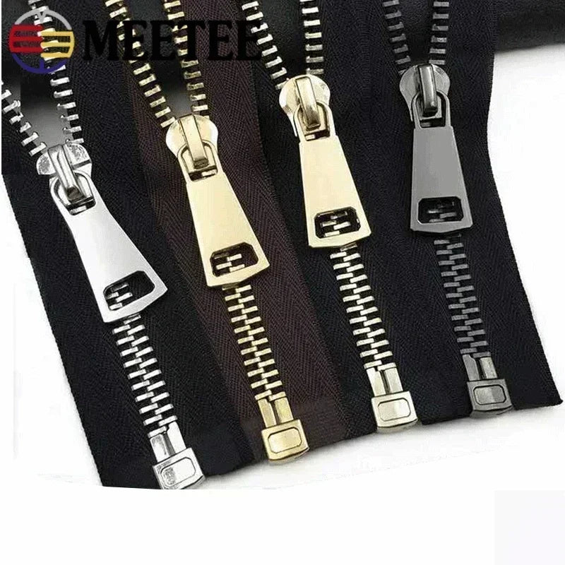 2er Set Metall Reißverschlüsse #5 Auto Lock für Jacken, Taschen, Bekleidung 15-80cm
