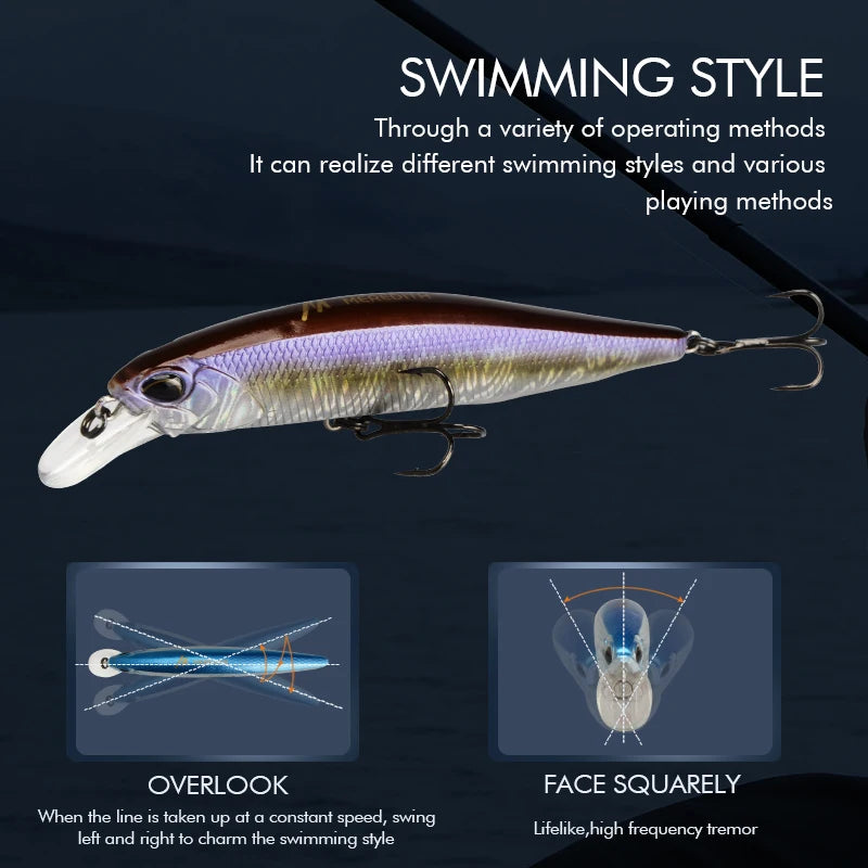 Schwimmender Minnow Wobbler 14g Angelköder 24 Farben 0,8-1m Tiefe
