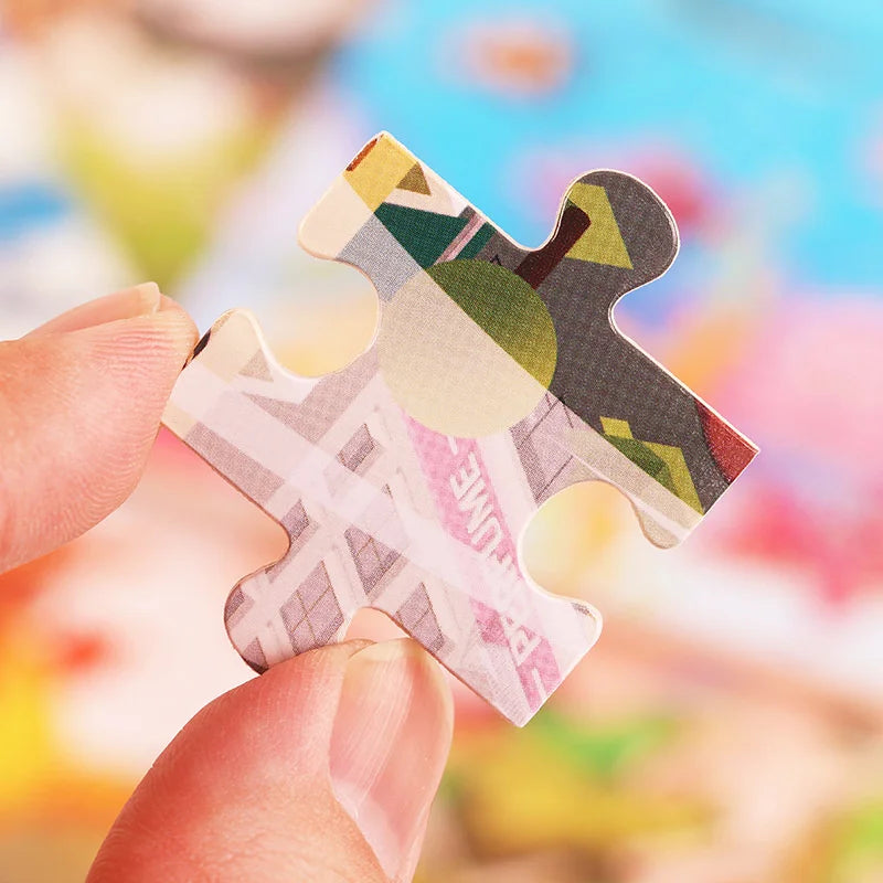 30-teiliges Holzpuzzle Cartoon Tiere & Verkehr für Kinder