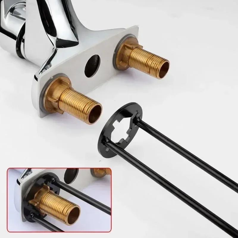 5-in-1 Waschbecken Schlüssel Carbon Stahl Multifunktions Wasserhahn Schlüssel