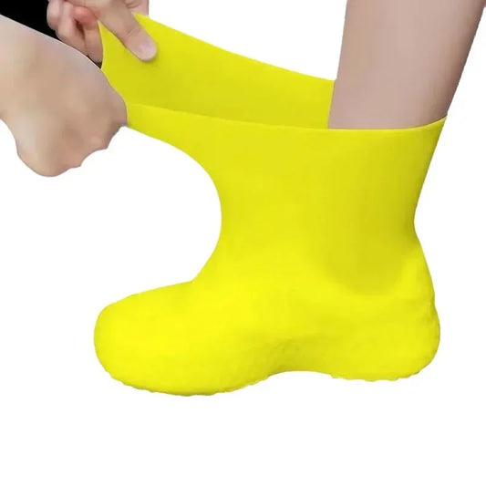 Wasserdichte - flexible Silikon Schuhüberzüge in leuchtendem Gelb, Größe 34–45, 1 Paar