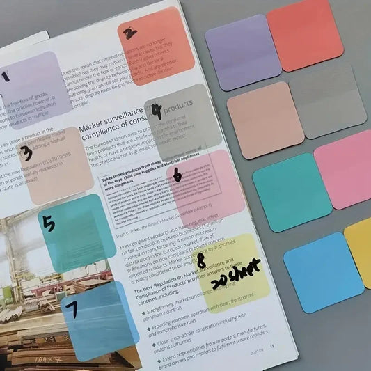 160 Blatt Transparente Notizblöcke in 8 Farben Für Büro und Schule