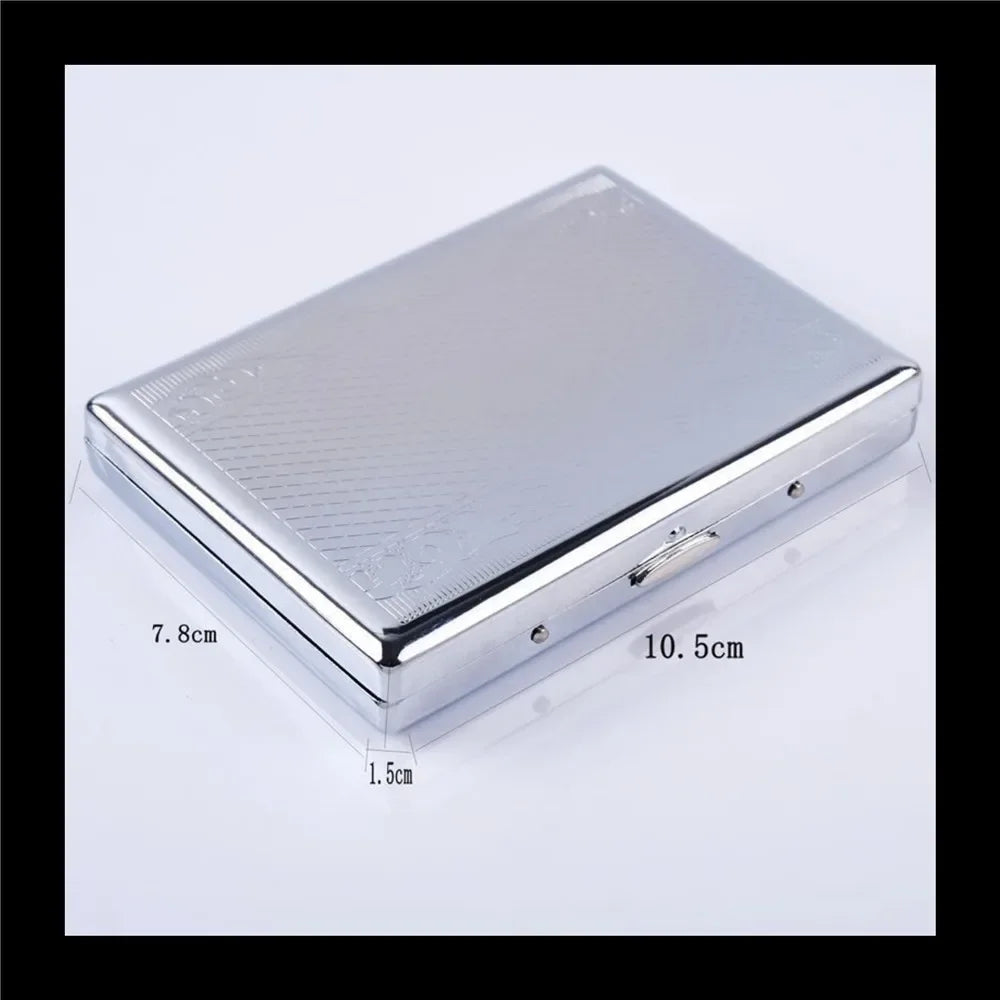 Robustes Metall Zigarettenetui für 20 Zigaretten mit Spiegeltechnik