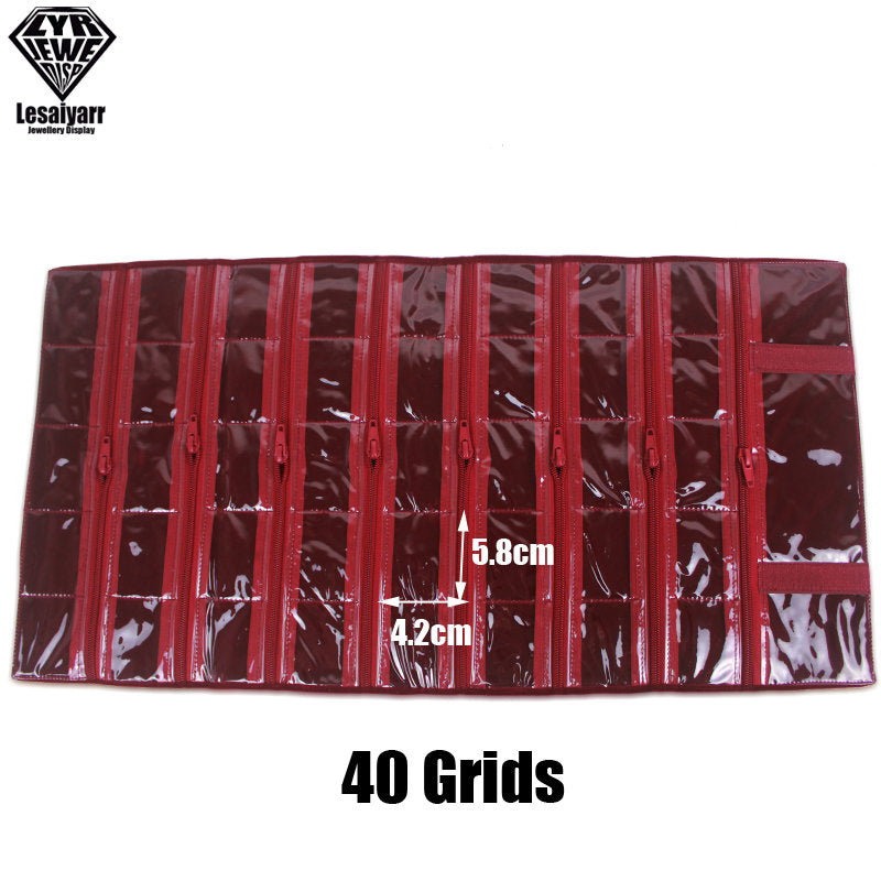 Faltbarer Schmuck Organizer aus Samt mit Reißverschluss für Reisen