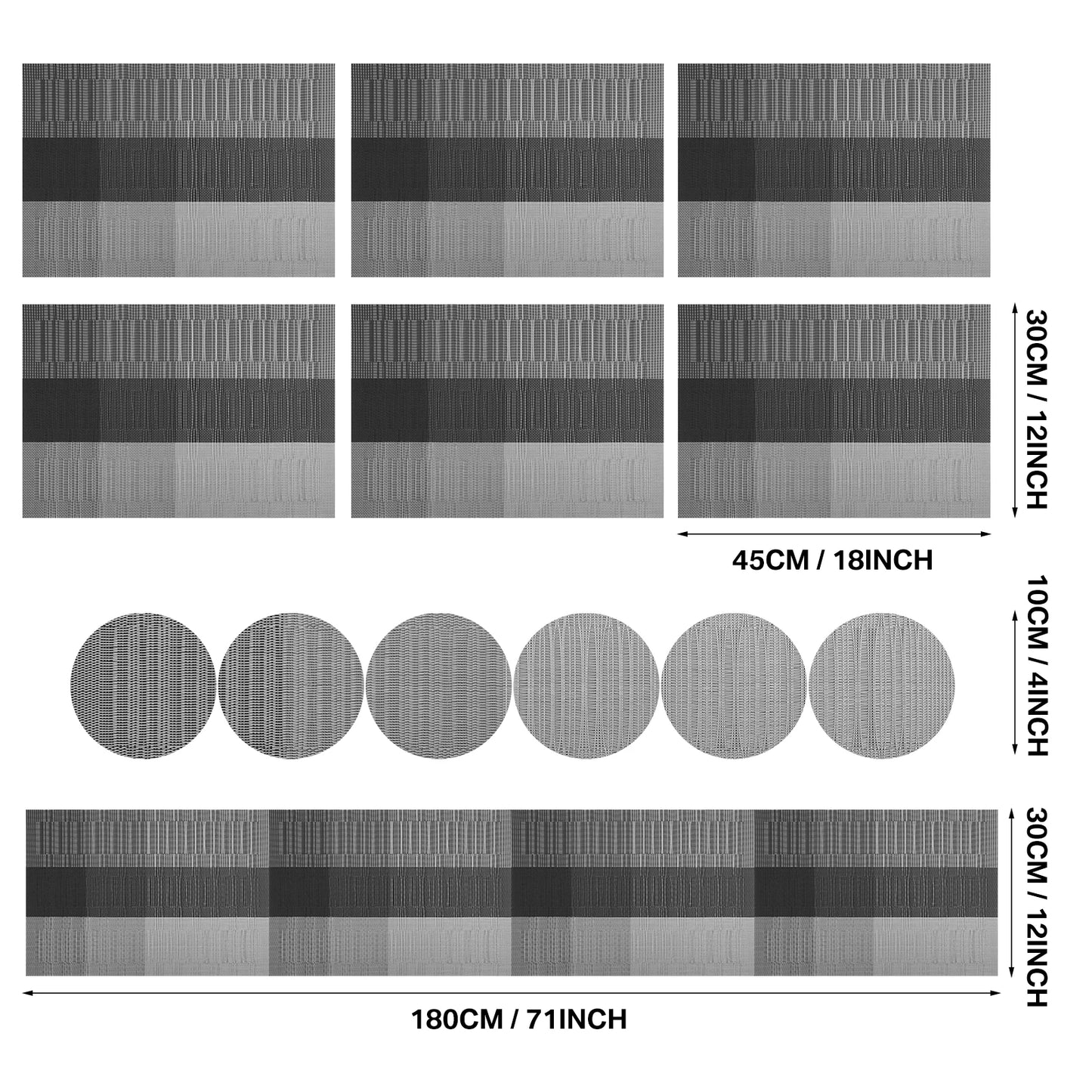 Modernes Tischset Set mit Untersetzern – Rutschfest & Leicht zu Reinigen