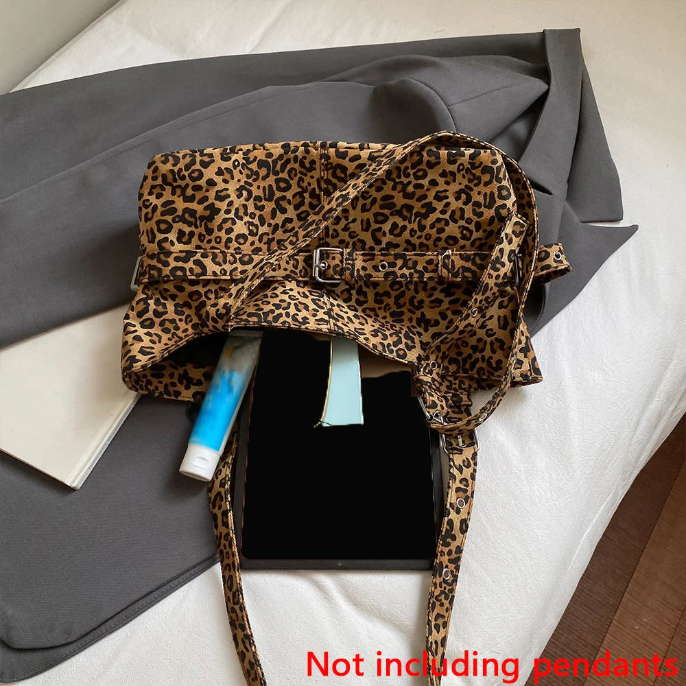 Leichte Damen Umhängetasche mit großem Fassungsvermögen und Leopardenmuster