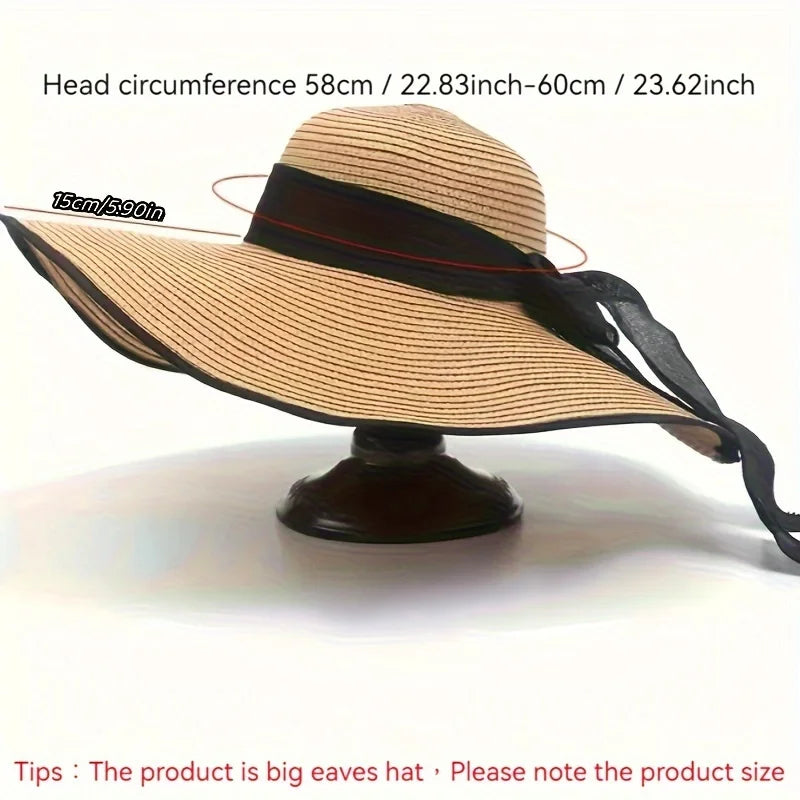 Faltbarer Damen Strohhut mit großer Krempe – Leichter, stilvoller Sonnenschutz