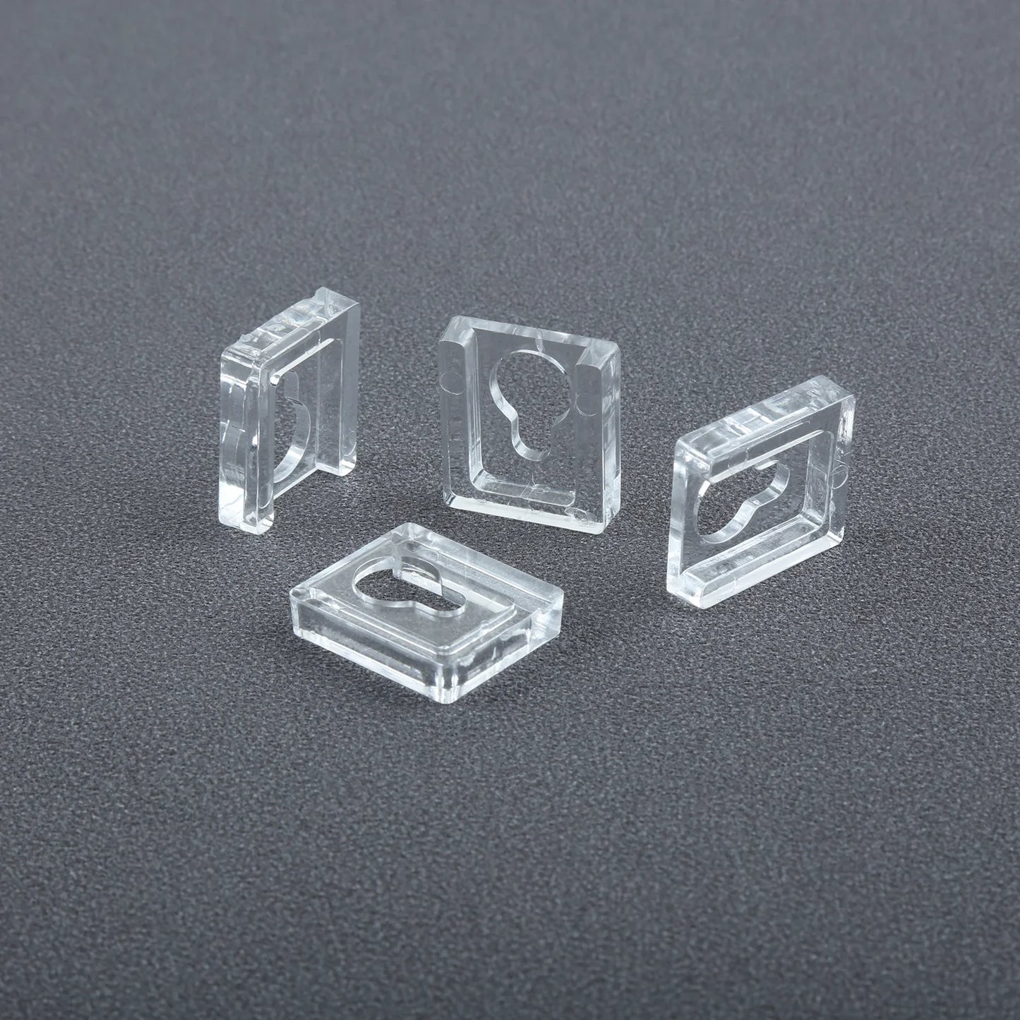 4x Quadratische Acryl Wandhaken Klar für Bilderrahmen & Deko Kürbis Form