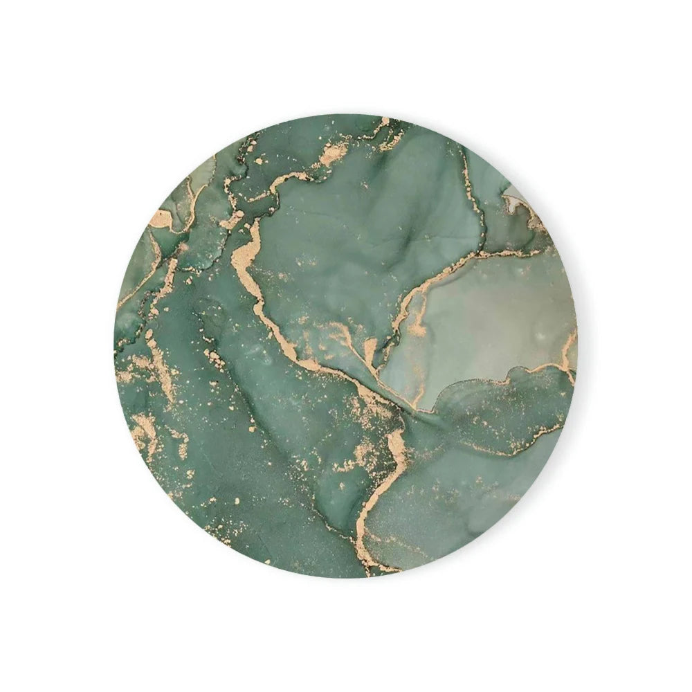 Runder Keramikuntersetzer mit Korksockel Marmoroptik für Tischdeko