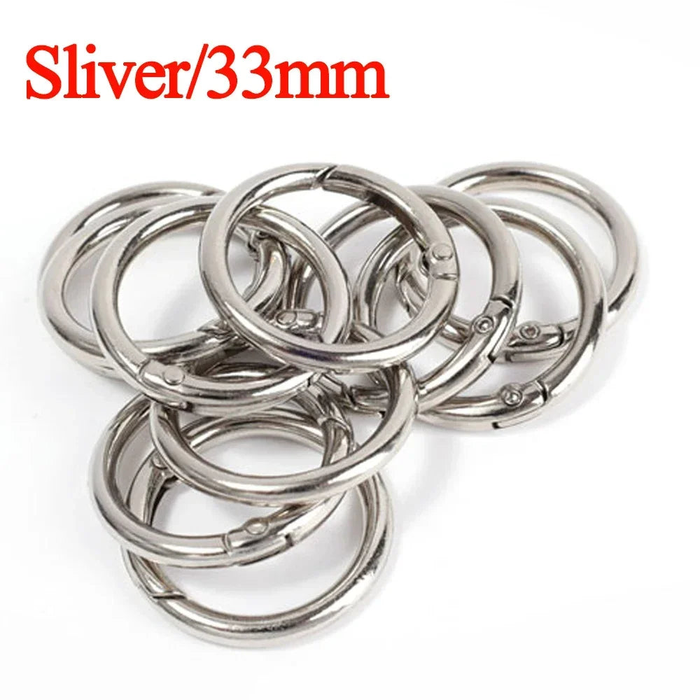 10/50 Stück Metall O-Ring Federverschlüsse runde Karabiner für Schmuck