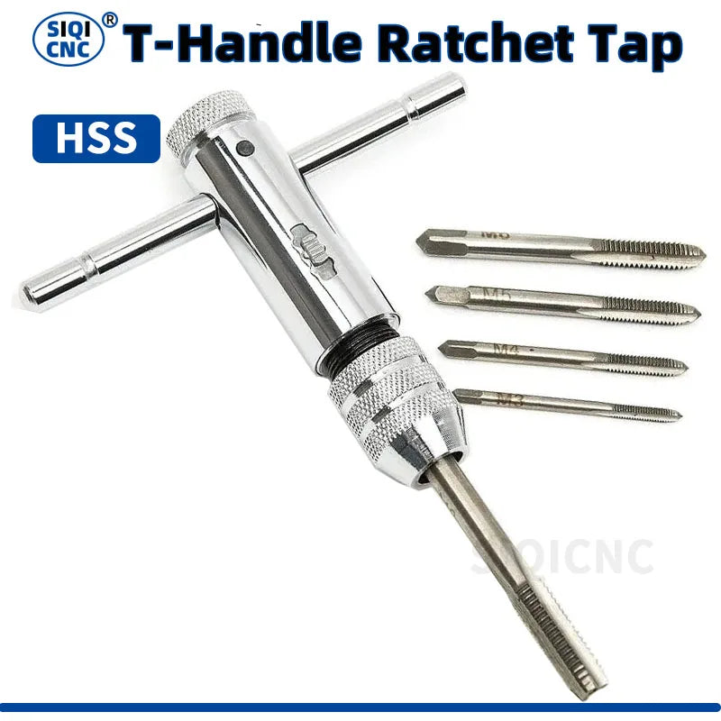 Präzise Gewindeschneidtechnik: Verstellbare T-Griff Ratsche M3-M8, langlebig - robust