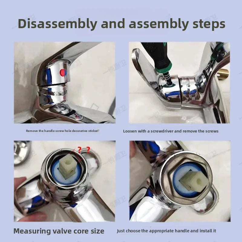 Universal Wasserhahn Griff Set für Küche und Bad Kalt Warmwasser