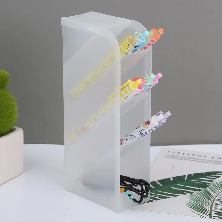 Praktischer quadratischer Stifthalter aus Kunststoff für Schreibtisch