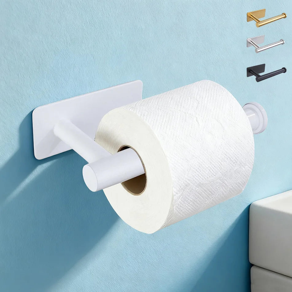 Edelstahl Papierhalter selbstklebend Wandmontage Bad Küche diverse Farben