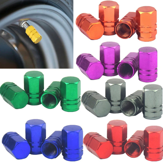 Aluminium Ventilkappen 4er Set 16 mm x 10 mm Schutz für Reifen