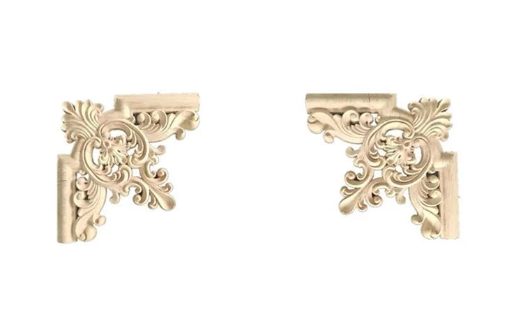 Holz Eckapplikation für Möbel & Heimdekoration, floral geschnitzt