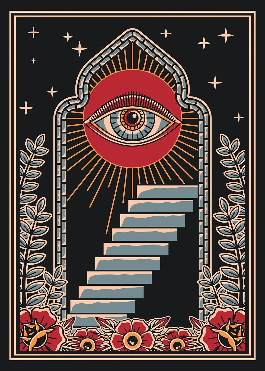 Buntes Poster mit abstrakten Blumenmustern für moderne Wandgestaltung