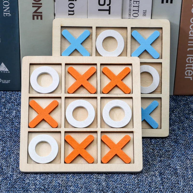 Zeitloser Familienspaß: Tragbares Holz-Tic Tac Toe für Kinder ab 3 Jahren