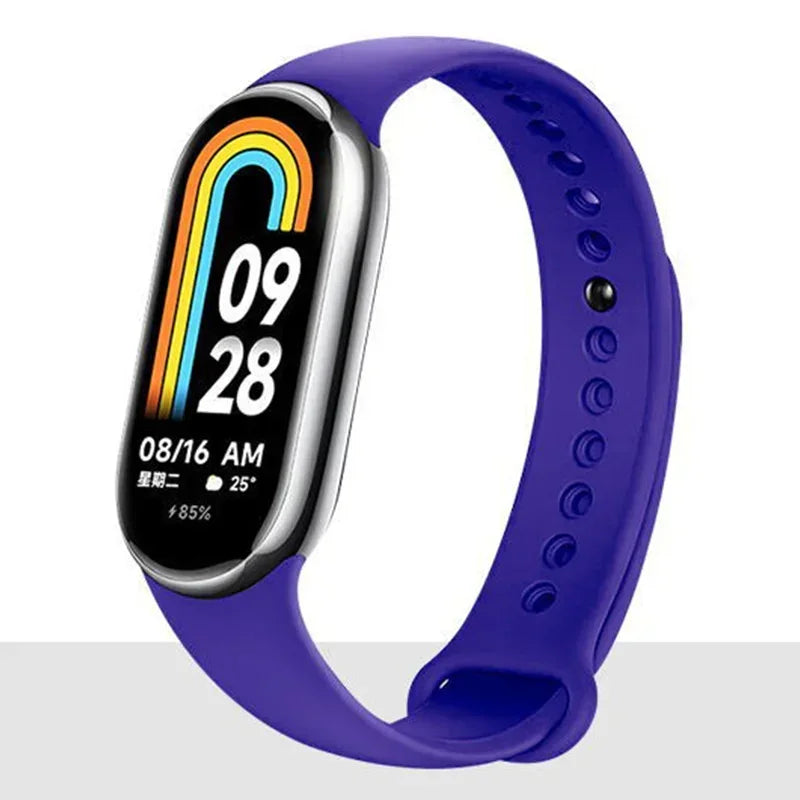 Atmungsaktives Silikon-Sportarmband kompatibel mit Mi Band 8 NFC