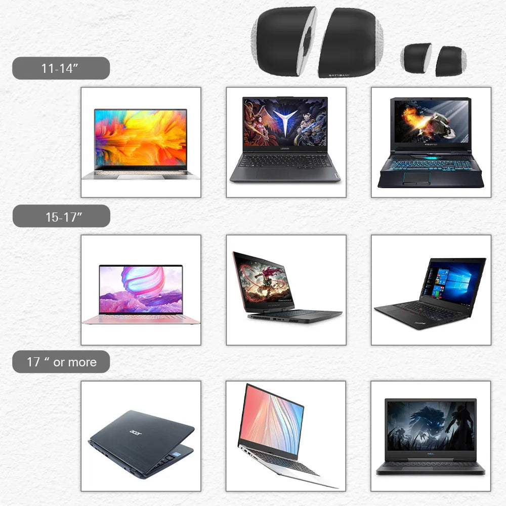 Ergonomischer Mini Laptop Riser Notebook Ständer Kühlfüße Schwarz Grün