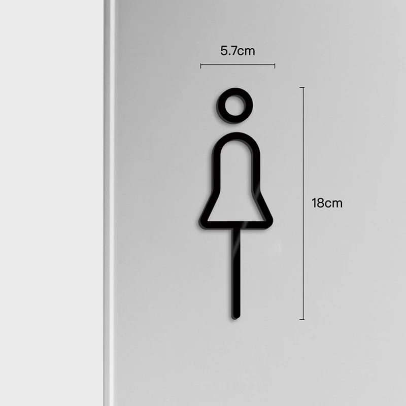 Elegantes WC-Schild Schwarz Gold aus Acryl – stilvolle Türkennzeichnung, 2er Set