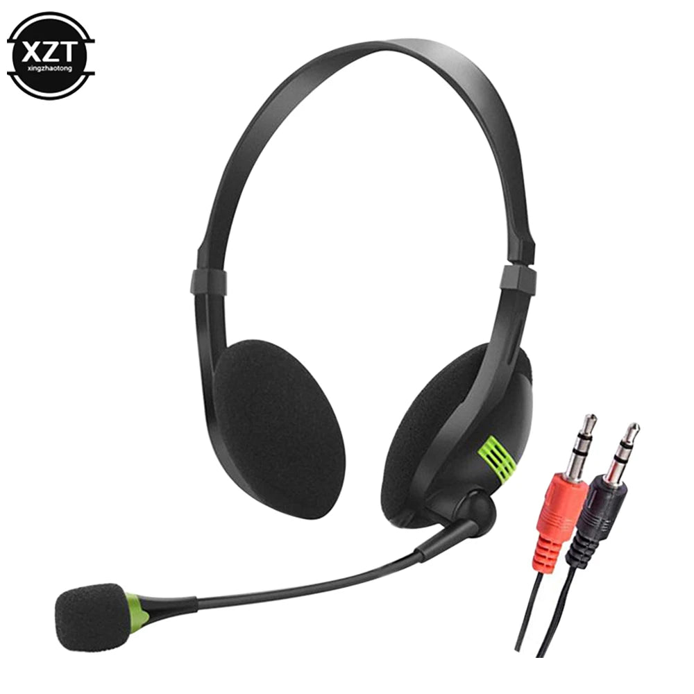 Kabelgebundene 3,5 mm Headset Kopfhörer mit Mikrofon und Noise Cancelling