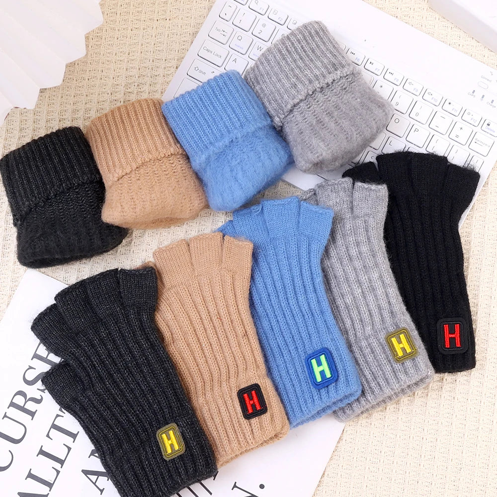 Gestrickte Thermo Halbfingerhandschuhe Für Damen Und Herren-Yabubestshop