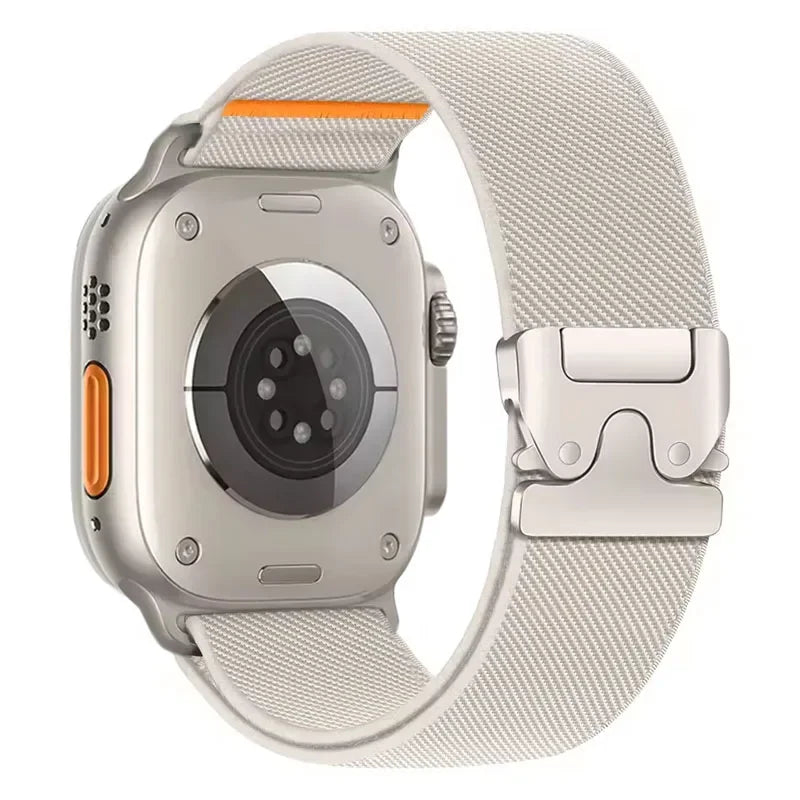 Elastisches Nylon Armband 38-49mm für Smartwatches mit Fallschirmschnalle Sport