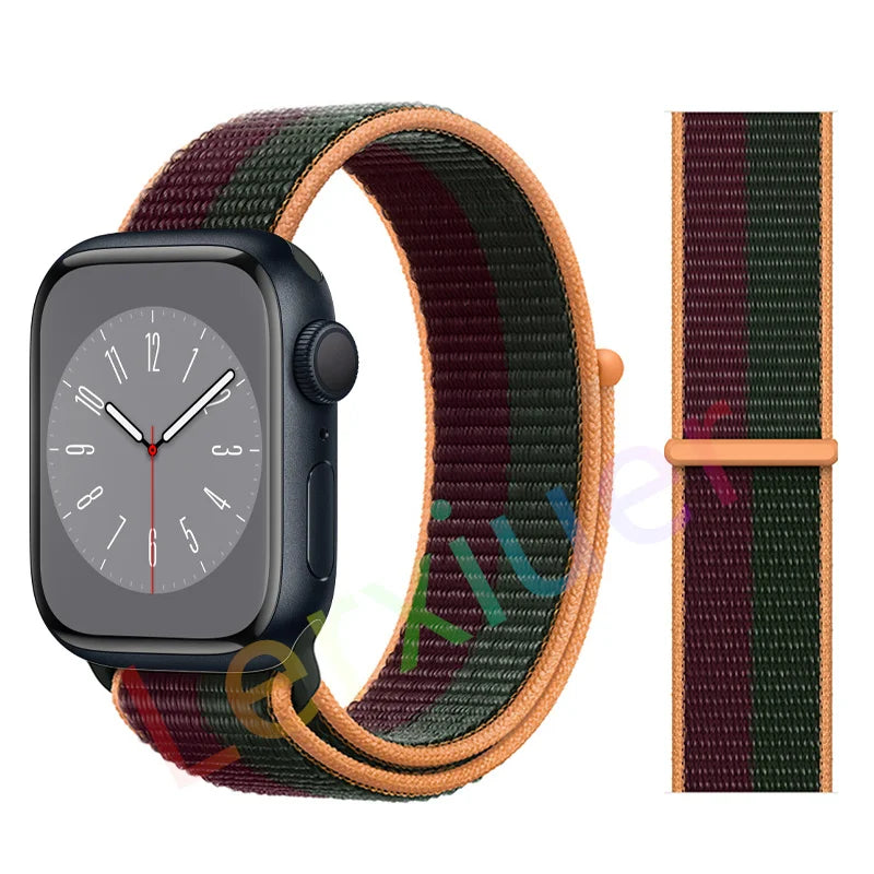 Nylon Schlaufenarmband für Apple Watch alle Serien und Größen