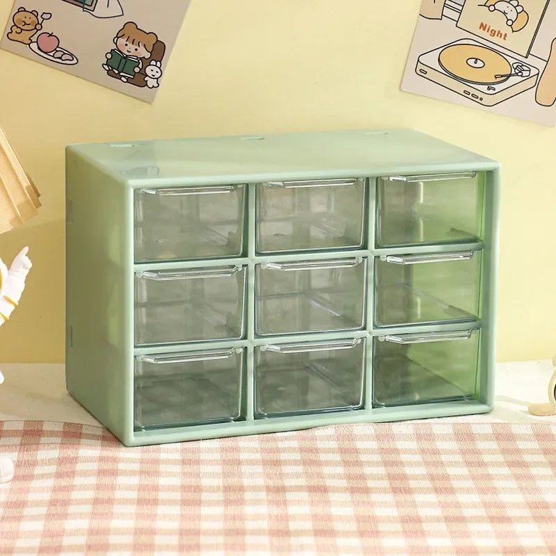 Desktop 9-Fächer Organizer transparent mit Schublade für Schreibtisch